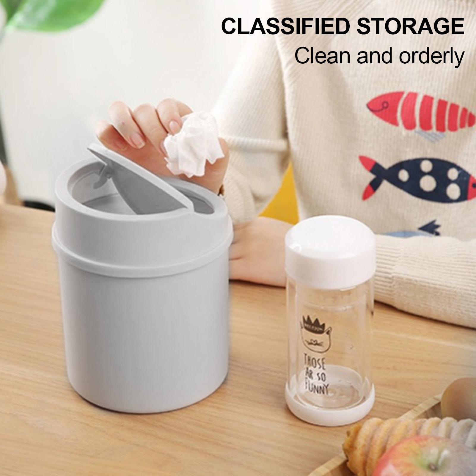 Commercial Kitchen Bin - 뚜껑이 있는 미니 데스크탑 쓰레기통 1개,