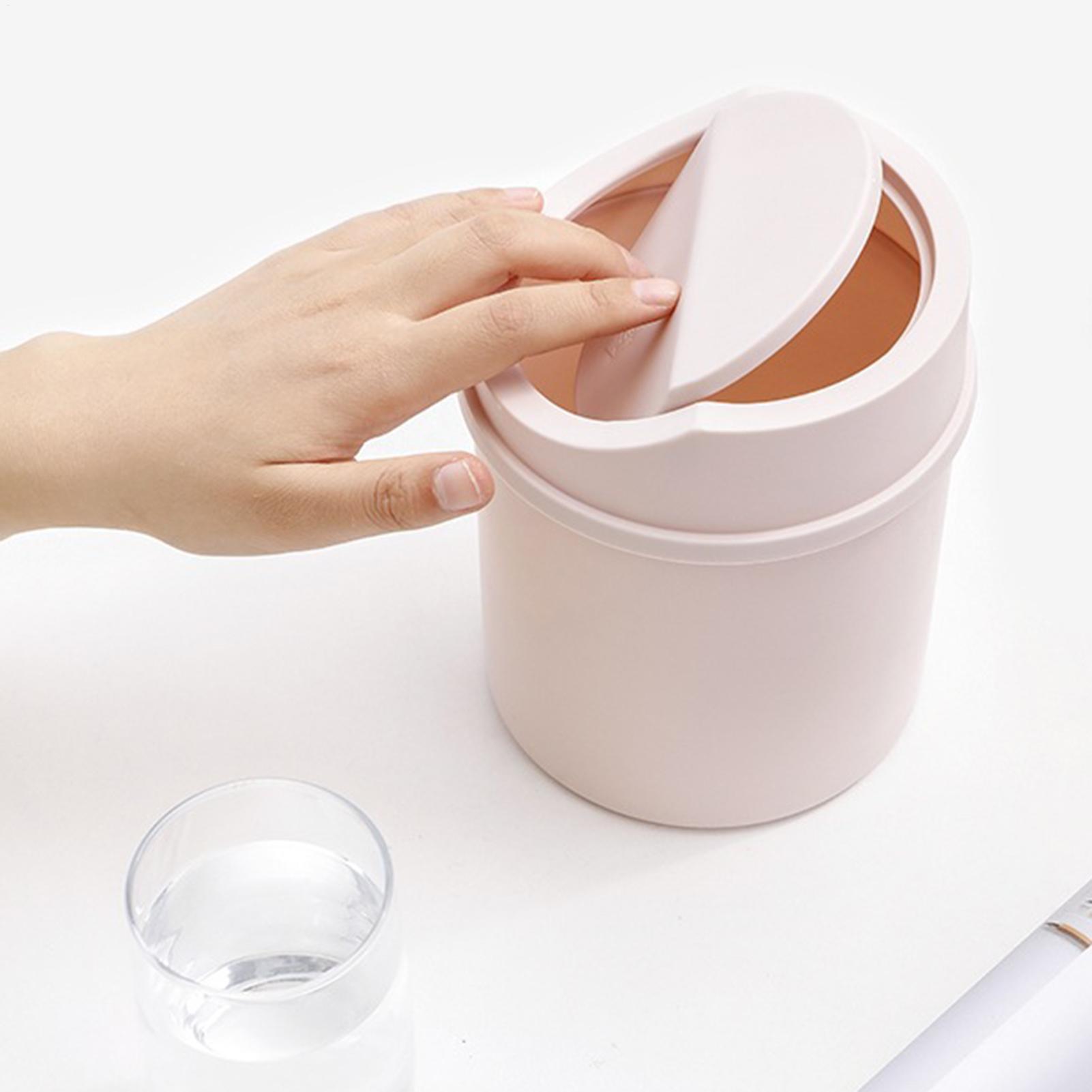 뚜껑이 있는 미니 데스크탑 쓰레기통 1개, 원통형 테이 - Commercial Kitchen Bin 리뷰 및 가격